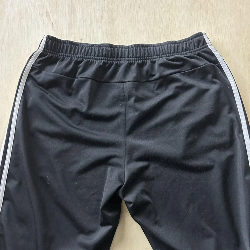 Adidas Track Pants Mens XL‎ Black Primegreen 3-Stripes Elastic Waist Pockets
